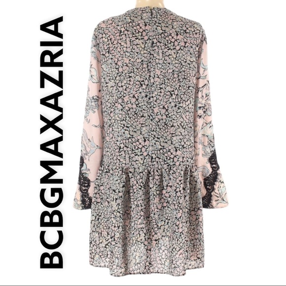 BCBGMAXAZRIA Bryanne Bare Pink Floral Shift Dress, Size Small - Picture 11 of 13